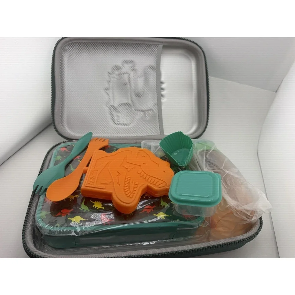 Kids Lunch Box Bag Set - 3D Dinosaur Lunch Bags for Boy with Containers Reusa...